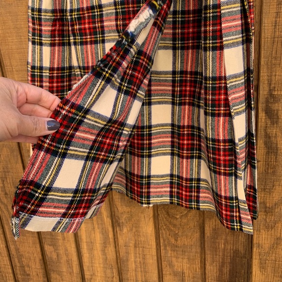 Vintage Scotland Wool Plaid Pleated Skirt - Picture 6 of 11